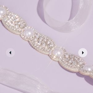 David's Bridal Pearl crystal sash